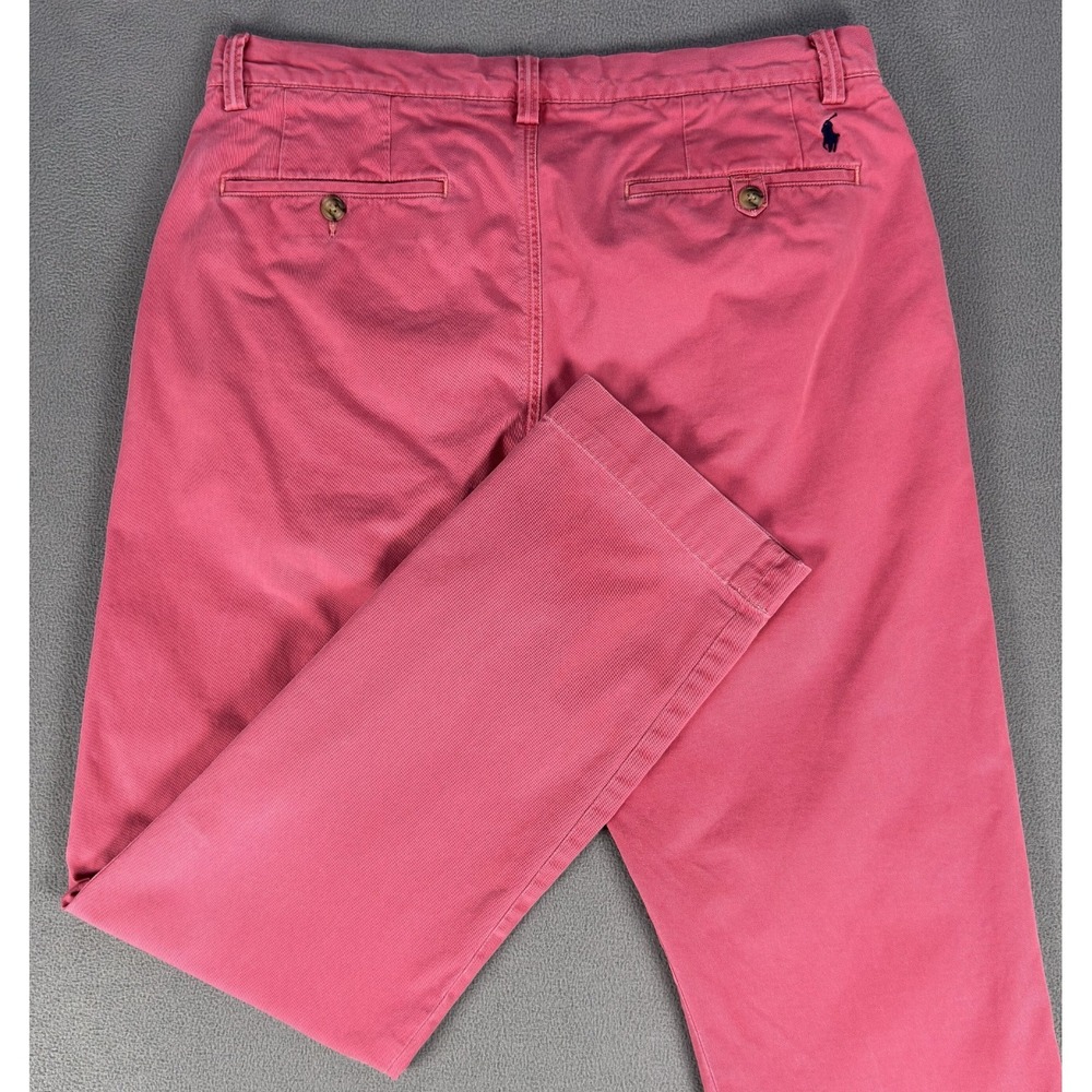 Polo Ralph Lauren Pants 33x32 Pink Straight‎ Classic Cotton Twill Prep Pony Logo